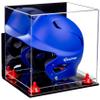 Acrylic Display Case for Baseball Batting Helmet Premium Baseball Display Case with Clear Base and Polished Edges Durable Display Cases for Collectibles .Dim: 12.25" L x 10" W x 10.5" H (A012-RR) view 1