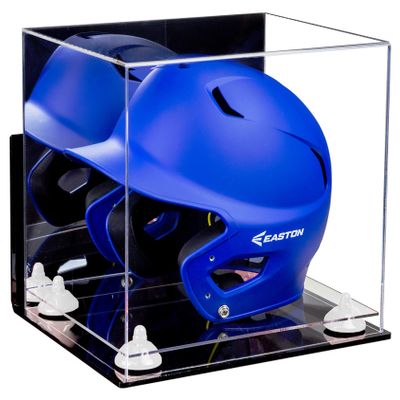 Acrylic Display Case for Baseball Batting Helmet Premium Baseball Display Case with Clear Base and Polished Edges Durable Display Cases for Collectibles .Dim: 12.25" L x 10" W x 10.5" H(A012-WR)