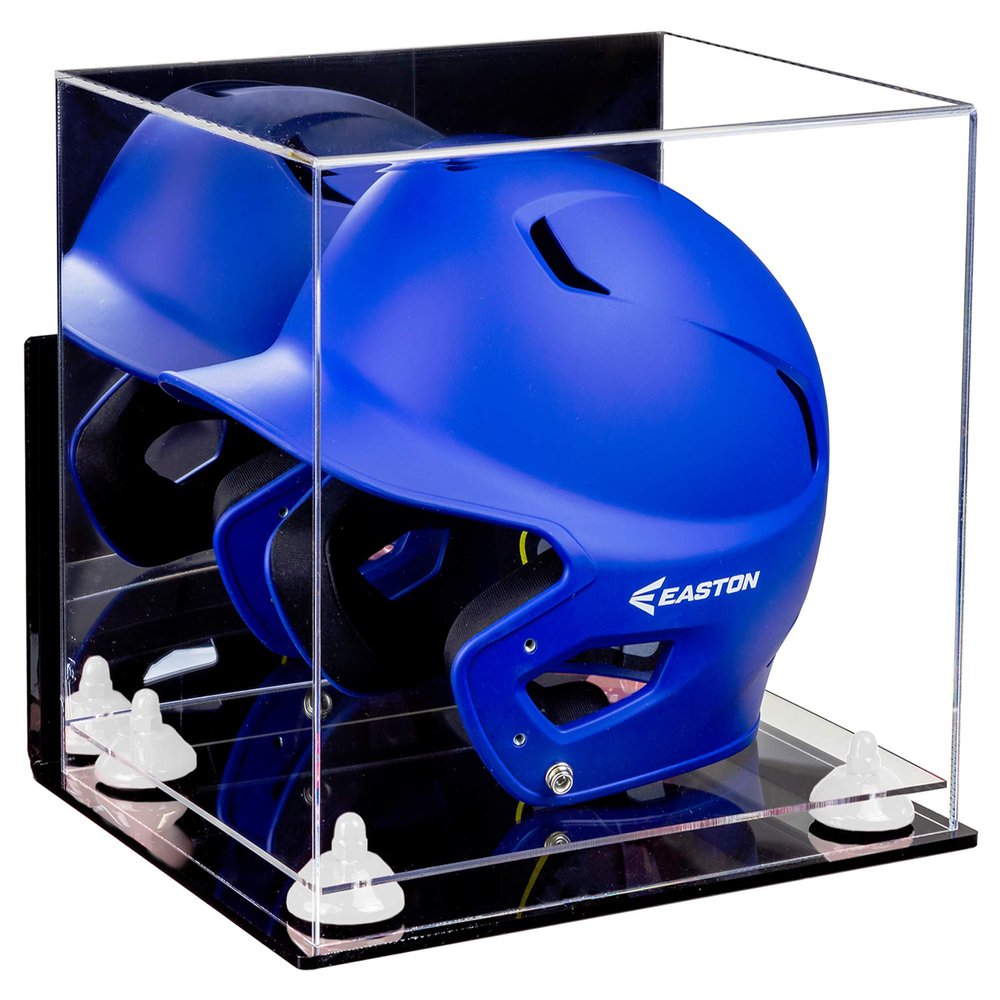 Acrylic Display Case for Baseball Batting Helmet Premium Baseball Display Case with Clear Base and Polished Edges Durable Display Cases for Collectibles .Dim: 12.25" L x 10" W x 10.5" H(A012-WR)