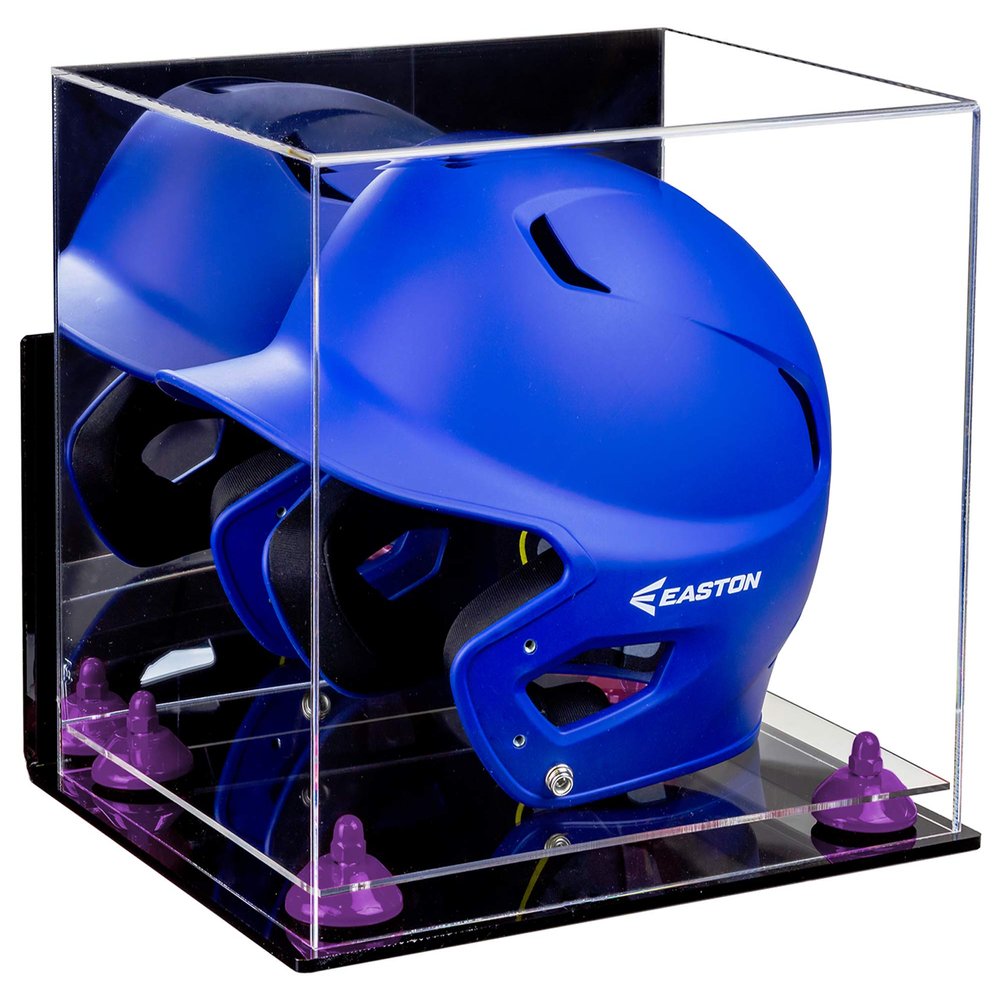 Acrylic Display Case for Baseball Batting Helmet Premium Baseball Display Case with Clear Base and Polished Edges Durable Display Cases for Collectibles .Dim: 12.25" L x 10" W x 10.5" H (A012-PR)