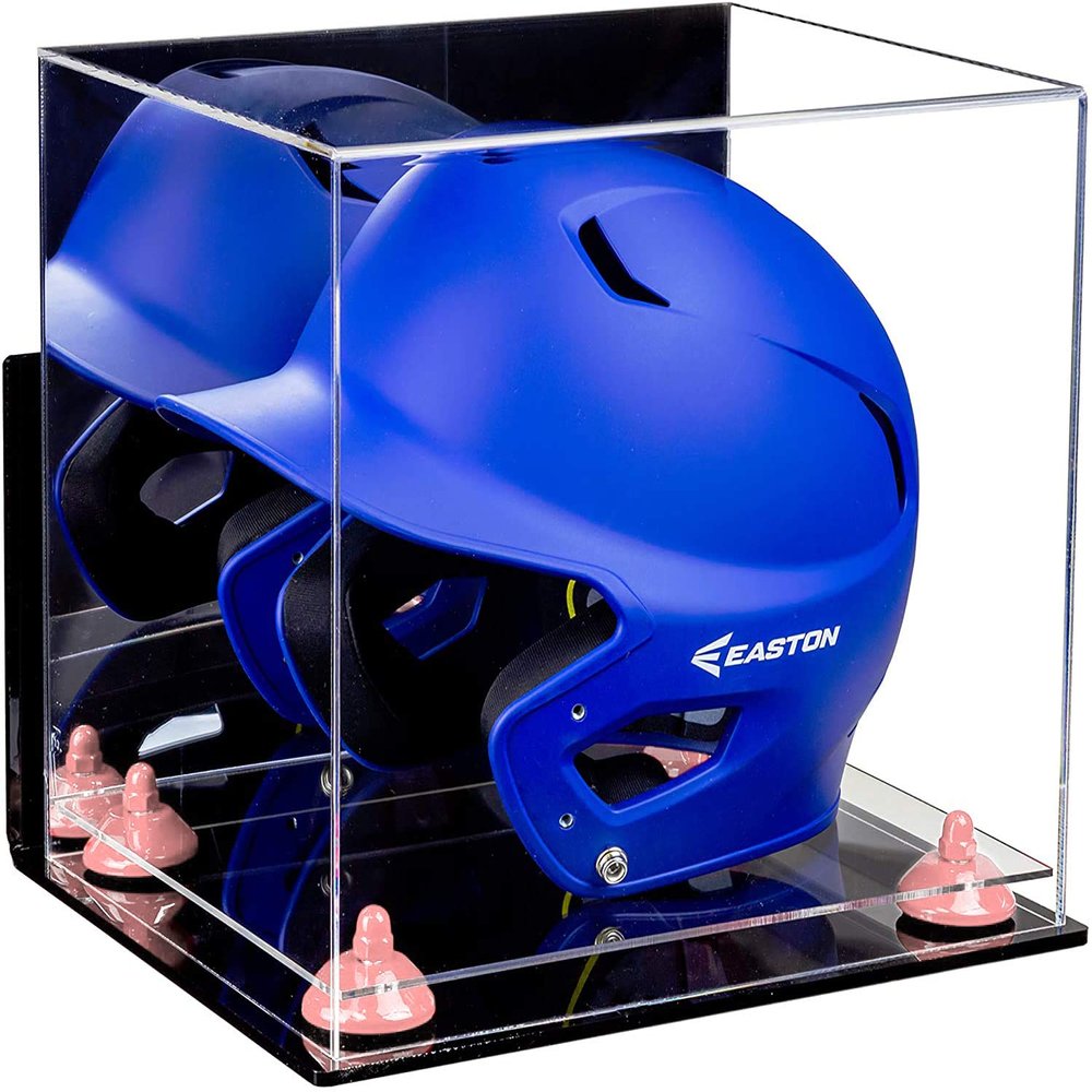 Acrylic Display Case for Baseball Batting Helmet Premium Baseball Display Case with Clear Base and Polished Edges Durable Display Cases for Collectibles .Dim: 12.25" L x 10" W x 10.5" H(A012-PNR)