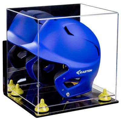 Acrylic Display Case for Baseball Batting Helmet Premium Baseball Display Case with Clear Base and Polished Edges Durable Display Cases for Collectibles .Dim: 12.25" L x 10" W x 10.5" H (A012-YR)