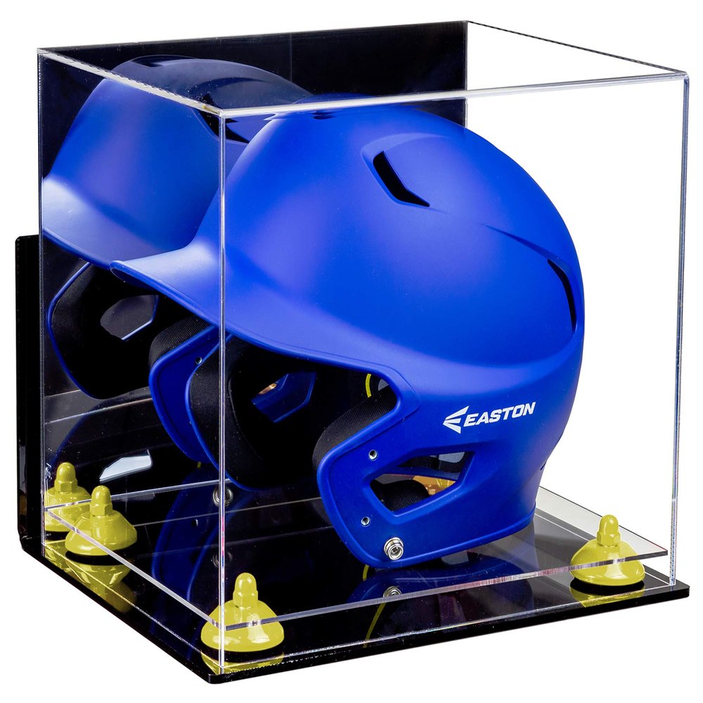 Acrylic Display Case for Baseball Batting Helmet Premium Baseball Display Case with Clear Base and Polished Edges Durable Display Cases for Collectibles .Dim: 12.25" L x 10" W x 10.5" H (A012-YR)