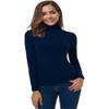Womens Navy Turtleneck Tops Long Sleeve Lightweight Slim Active Shirt Navy Small view 2