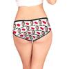 Custom Funny Boyfriend Face Red Love Heart I Love You White Women's Brief Panty Printed with Photo for Girlfriend L view 2