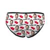 Custom Funny Boyfriend Face Red Love Heart I Love You White Women's Brief Panty Printed with Photo for Girlfriend L view 4