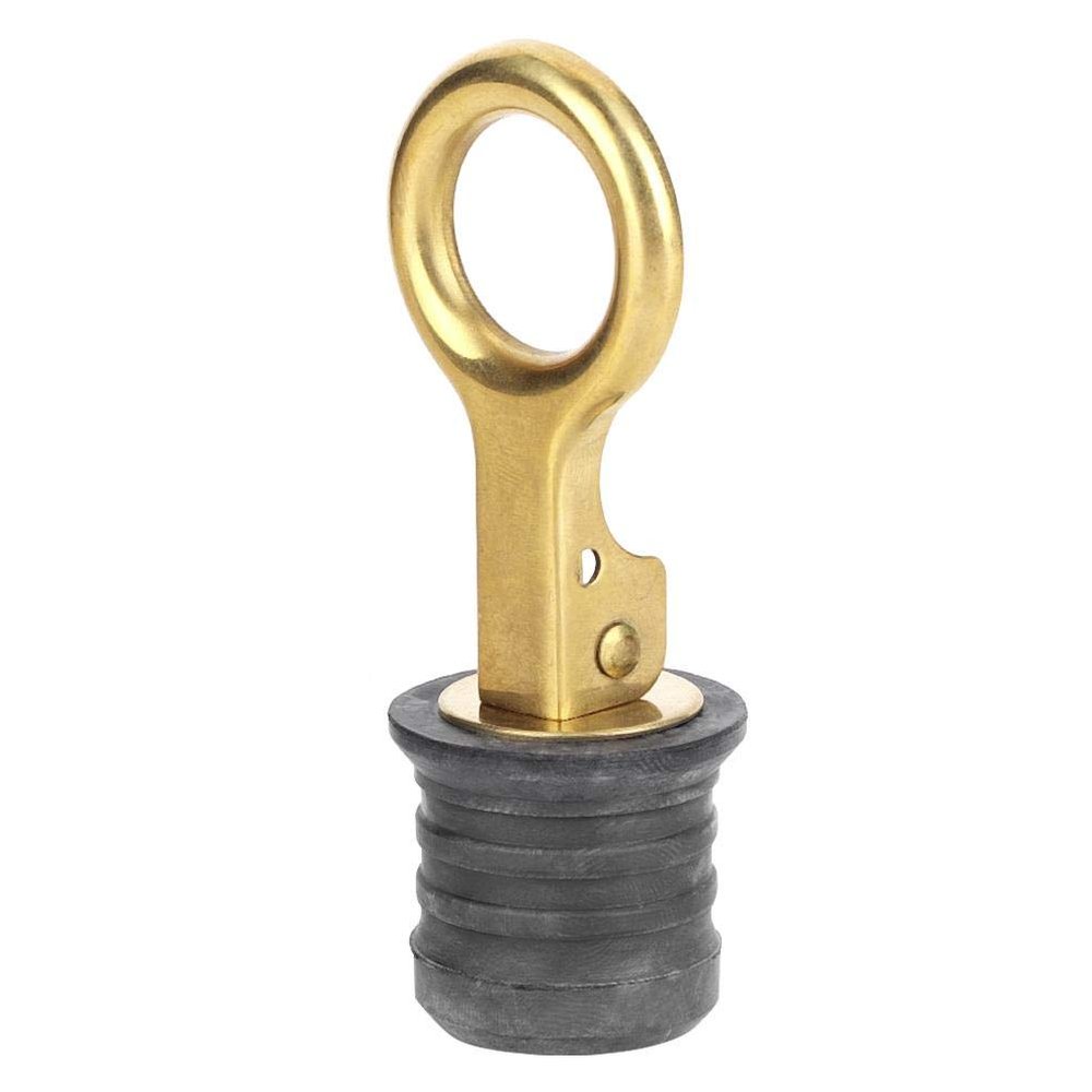 Boat Drain Plug Gorgeri Boat Bung Drain Plug Brass Rubber Snap Tight Boat Drain Plug Marine Boat Accessories for 1-1 / 4in Holes Marine Drain Plug