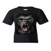 Angry Gorilla Roar Youth T-Shirt Wild Africa Silverback Great Ape Kids Tee Black Large view 1