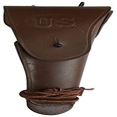 US WWII Leather Colt .45 M1911 Holster Dark Brown Colors - Reproduction (Dark Brown)-RIA