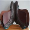 All Purpose AP Leather English Saddle with Teal Trim (Dark Brown, 14") view 4