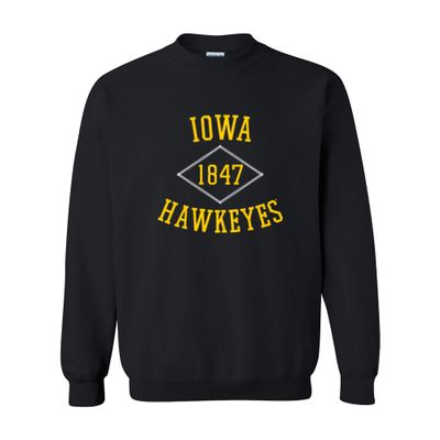 AW1107 - Iowa Hawkeyes Stitch Arch Crew Sweatshirt - Medium - Black