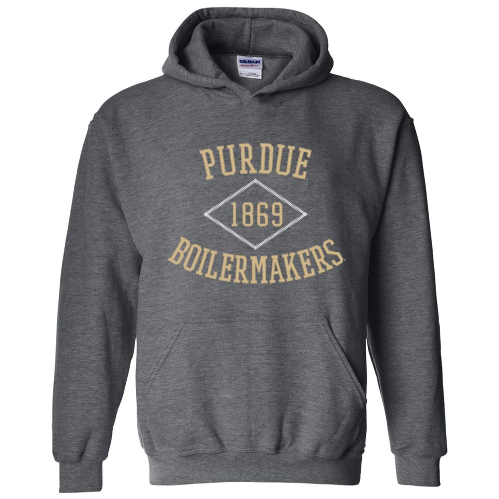 AH1107 - Purdue Boilermakers Stitch Arch Hoodie - X-Large - Dark Heather