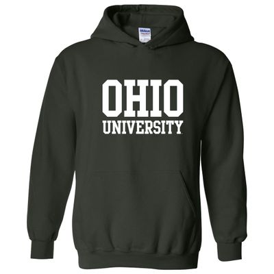 AH01 - Ohio University Bobcats Basic Block Hoodie - Medium - Forest