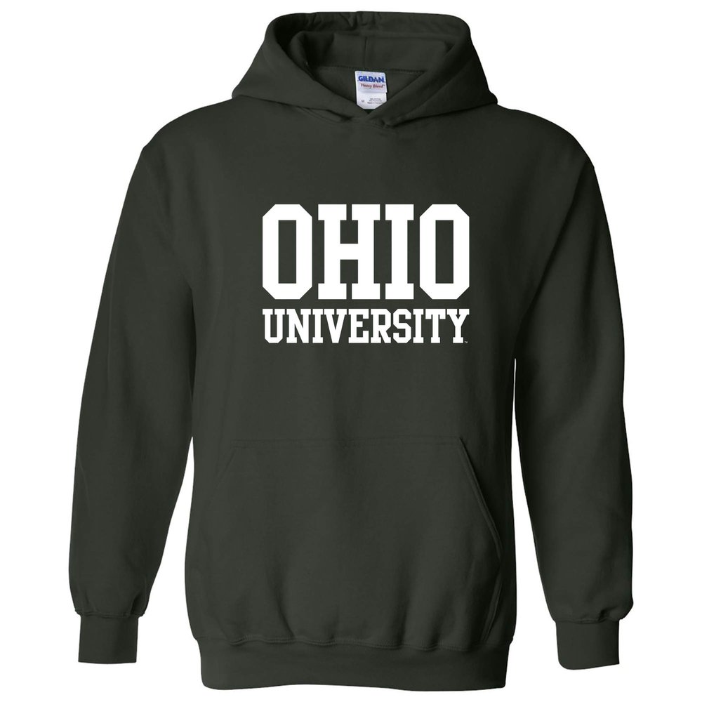 AH01 - Ohio University Bobcats Basic Block Hoodie - Medium - Forest