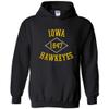 AH1107 - Iowa Hawkeyes Stitch Arch Hoodie - X-Large - Black view 1