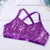 Agoky Kids Girls' Top and Booty Shorts Ballet Dance Gymnastics Sports Leotard or Swimwear Swimming Costumes Purple Shiny 7-8 view 4