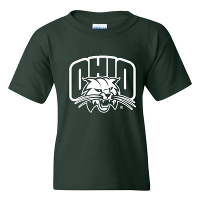 UGP Campus Apparel YS03 - Ohio University Bobcats Arch Logo Youth T-Shirt - Large - Forest