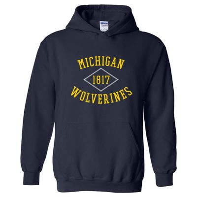 AH1107 - Michigan Wolverines Stitch Arch Hoodie - Medium - Navy