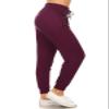 Leggings Depot Womens Relaxed fit Jogger Pants - Track Cuff Sweatpants with Pockets, Wine, 2X view 1