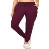 Leggings Depot Womens Relaxed fit Jogger Pants - Track Cuff Sweatpants with Pockets, Wine, 2X view 2