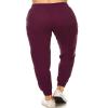 Leggings Depot Womens Relaxed fit Jogger Pants - Track Cuff Sweatpants with Pockets, Wine, 2X view 3