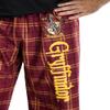 Harry Potter Men's Hogwarts House Crest Plaid Lounge Pajama Pants (Gryffindor, XX-Large) view 3