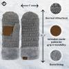 Funky Junque Mittens for Women  Fleece Lined Winter Gloves, Women's Fuzzy Warm Mittens for Cold Weather, Cozy Knit Soft Fashionable Accessories - Heather Grey view 3