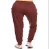 Leggings Depot Womens Relaxed fit Jogger Pants - Track Cuff Sweatpants with Pockets, Marsala, 2X view 3