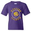 UGP Campus Apparel YS04 - Western Illinois Leathernecks Distressed Circle Logo Youth T-Shirt - Large - Purple view 1