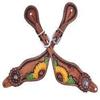 Showman Ladies Hand Painted Sunflower & Cactus Design Spur Straps! New Horse TACK! view 1