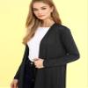 LL WSK2291 Women's Casual Long Open Front Drape Lightweight Duster High Low Hem Maxi Long Sleeve Cardigan M Charcoal view 4