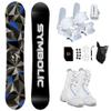 Symbolic Arctic Girl's 2023 Snowboard & Bindings & Boots Complete Package (White Binding+Avalanche Boot Wht Blu 6, 120cm Arctic Rocker) view 1