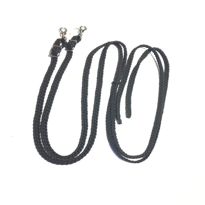 split reins flat braided black