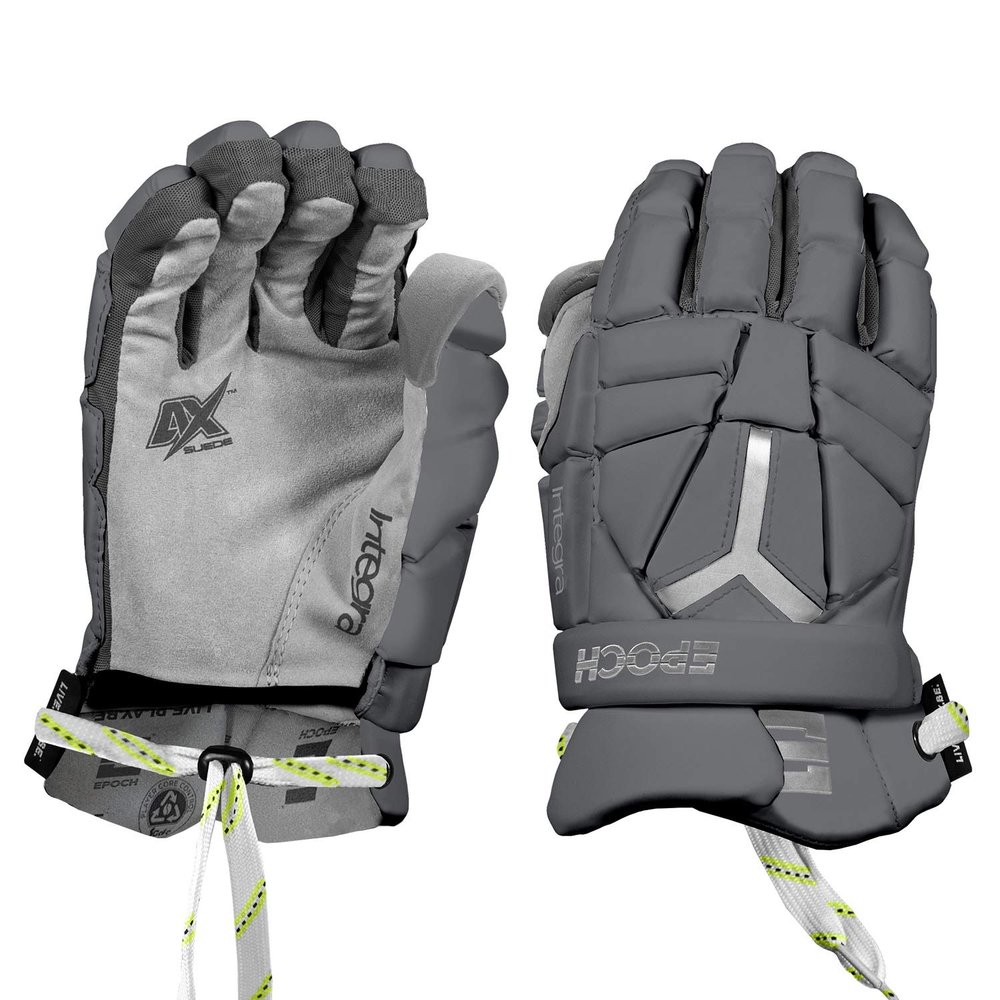 Epoch Lacrosse Integra Pro Lacrosse Unisex-Adult Sport Activity Glove for Goalies with Dual-Density Foam and Adjustable Wrist, 14", X-Large, Grey