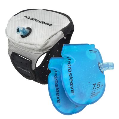 Hydrosleeve Package, Hands-Free Armband Hydration Pack and Hydration System for Runners and Athletes (Arctic White, Small)