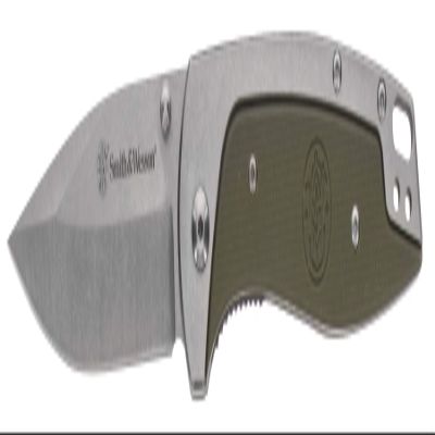 Smith & Wesson Freighter 7.6in High Carbon S.S. Folding Knife with 3.2in Drop Point Blade and Stainless/G10 Handle for Outdoor, Tactical, Survival and EDC