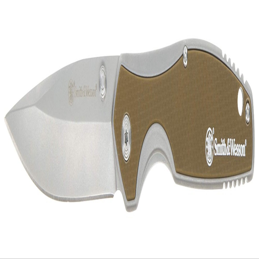 Smith & Wesson Cleft 7.75in S.S. Assisted Folding Knife with 3.5in Drop Point Blade and Stainless/G10 Handle for Outdoor, Tactical, Survival and EDC