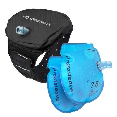 Hydrosleeve Package, Hands-Free Armband Hydration Pack and Hydration System for Runners and Athletes (Silver Gray, Small)