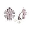 HAPPYAN High-grade Copper AAA Cubic Zircon Materia Clip on Earrings No Pierced for Women Party Wedding Senstive ears hypoallergenic Clip-ons (Platinum Plated) view 2