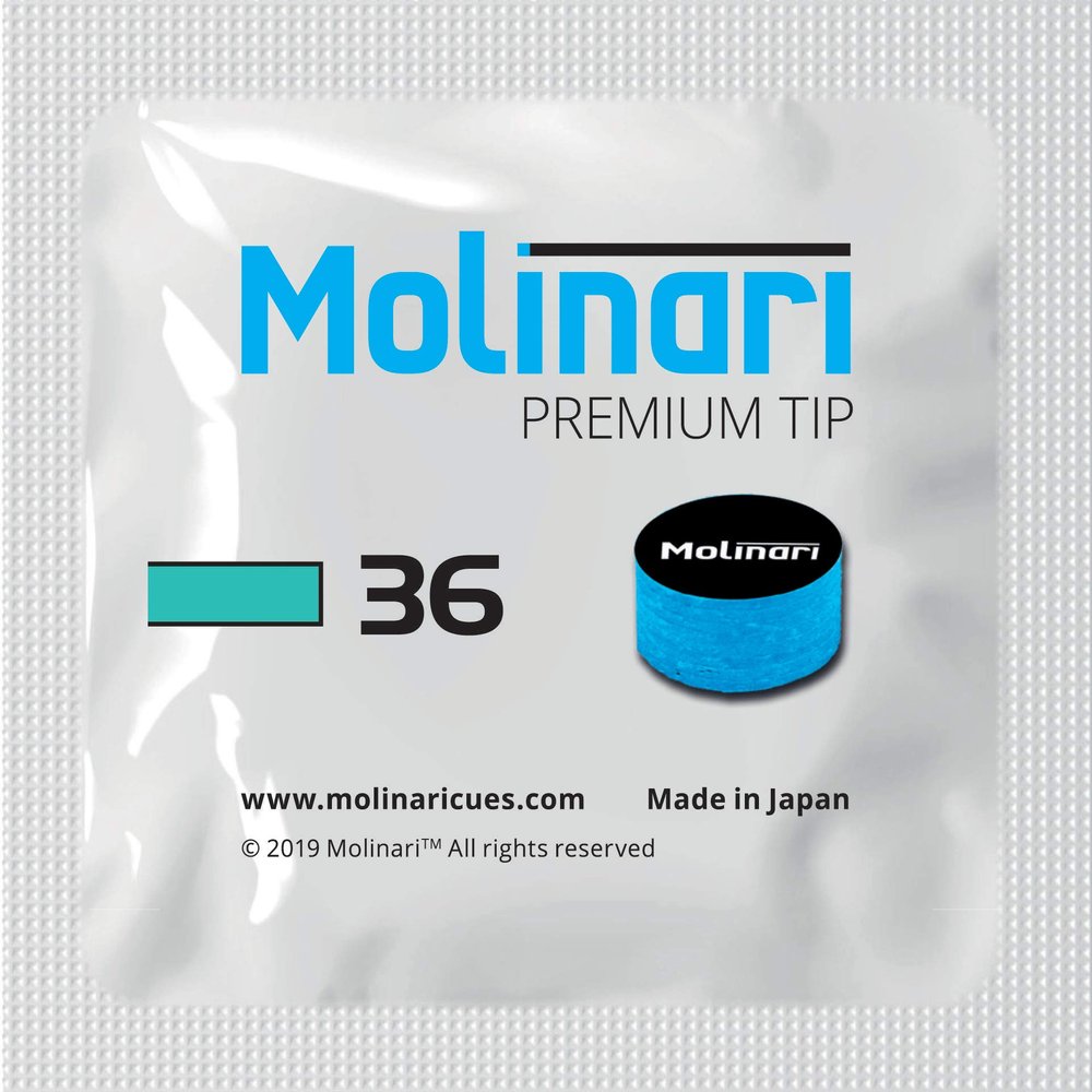 Molinari Premium Pool Billiard CUE TIP - 1 pc - 14 mm (Medium (36))