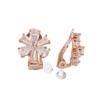 HAPPYAN High-grade Copper AAA Cubic Zircon Materia Clip on Earrings No Pierced for Women Party Wedding Senstive ears hypoallergenic Clip-ons (Gold color) view 2