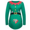 Women's Maternity Christmas Long Sleeve T-Shirt Side Ruched Tops Elf Pregnancy Clothes (Green, Medium) view 2