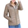 hlysgo Women's Slim-Fit Quilted Puffer Jacket Lightweight Padded Warm Winter Casual Down Coat Zip Jackets Khaki view 1