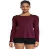 Muzniuer Long Sleeve Workout Shirts for Women Long Sleeve Yoga Tops Backless Yoga Tops Backless Open Back Cross Blouses Open Shirts Darkpurple XL view 2