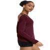 Muzniuer Long Sleeve Workout Shirts for Women Long Sleeve Yoga Tops Backless Yoga Tops Backless Open Back Cross Blouses Open Shirts Darkpurple XL view 3
