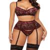 Avidlove Lingerie For Women Garter Set High Waisted Lingerie Bra and Panty Sets Lace Bodysuit(Dark Red,S) view 1