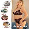 Avidlove Lingerie For Women Garter Set High Waisted Lingerie Bra and Panty Sets Lace Bodysuit(Dark Red,S) view 4