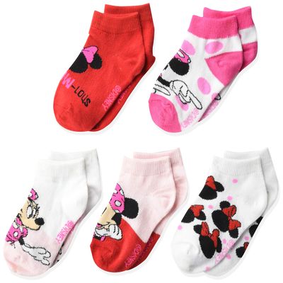Disney Minnie Mouse Girls 5 Pack Shorty Socks
