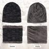 MAYLISACC Winter 3 Pcs Slouchy Beanie Hat-Scarf-and-Glove Set for Men and Women BlackGrey view 2