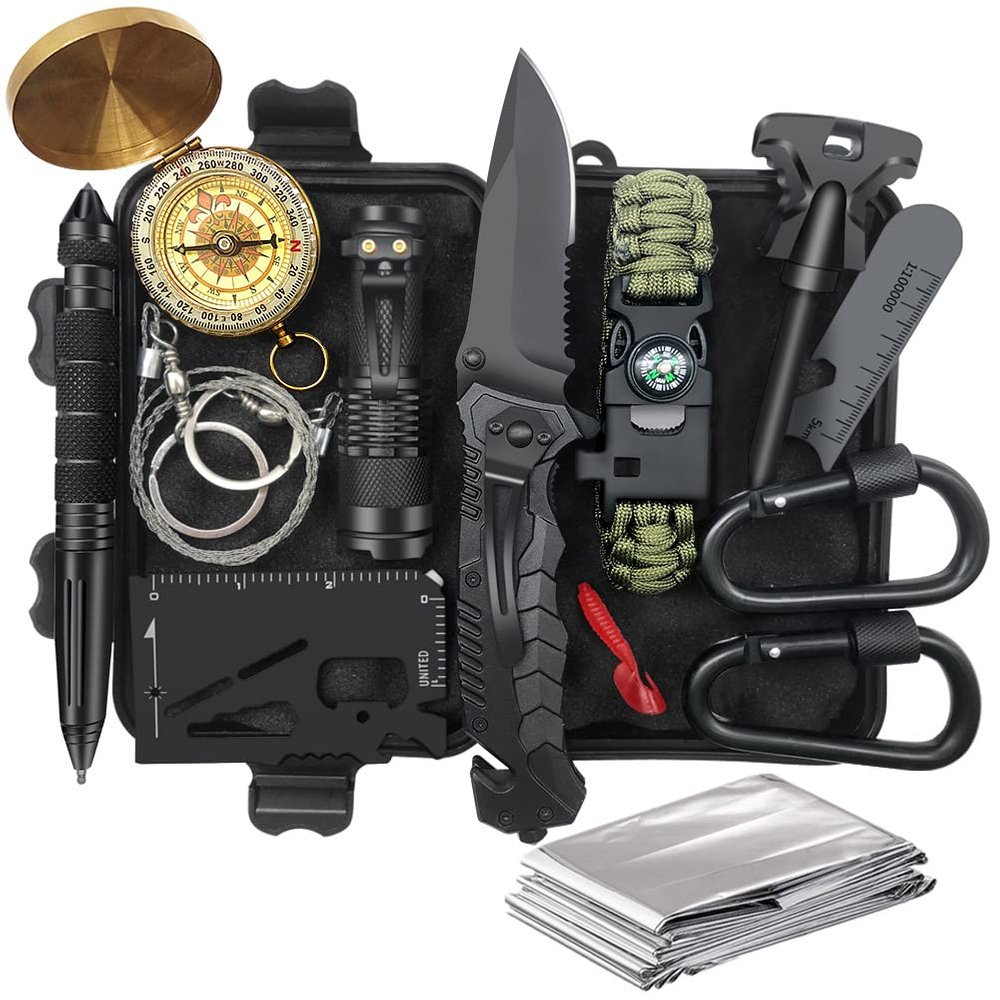 Gifts for Men Dad Husband - Valentines Day, Anniversary Birthday Gifts Idea for Him Boyfriend Man- Survival Kit 14 in 1, Survival Gear and Equipment, Fishing Hunting Camping Accessories, Cool Gadgets